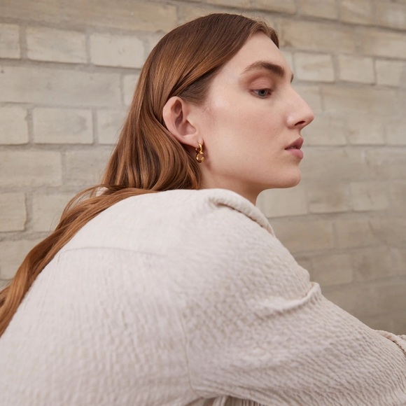 MARIA BLACK Gold Tula Broken Infinity Hoop Earring - Picture 9 of 16